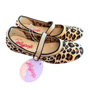 Jellypop Juni Women Tan Leopard Knitted Mary Jane Ballet Flats J1A73LK Size 8.5M